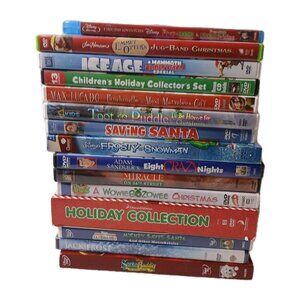 15 DVDS-22 Movies Christmas Children DVDS One Blue Ray Disney Dreamworks Holiday